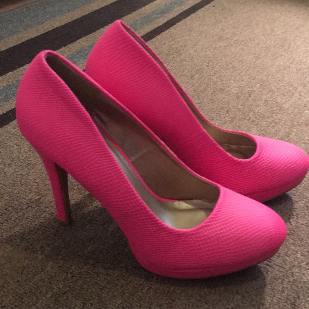 hot pink high heels
